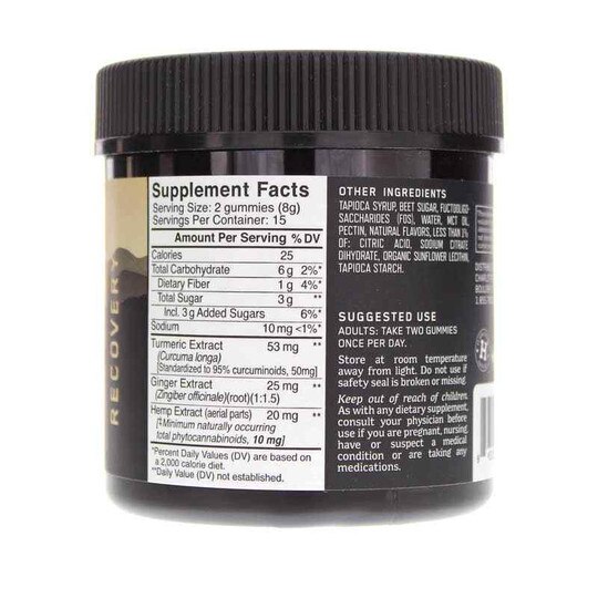 Hemp Extract-Infused Gummies Recovery Ginger Flavor, CW